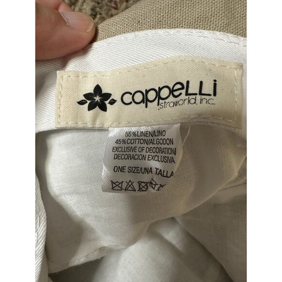 Cappelli Straworld Beige Linen Blend Bucket Hat One Size Lightweight Casual - Picture 4 of 6